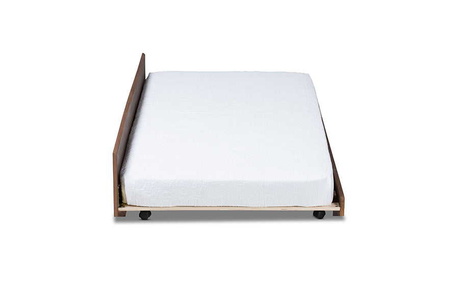baxton studio toveli modern and contemporary ash walnut finished twin size trundle bed | Modish Furniture Store-3