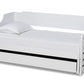 baxton studio jameson modern and transitional white finished expandable twin size to king size daybed with storage drawer | Modish Furniture Store-2