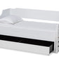 baxton studio jameson modern and transitional white finished expandable twin size to king size daybed with storage drawer | Modish Furniture Store-3