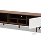 baxton studio meike mid century modern two tone walnut brown and white finished wood tv stand | Modish Furniture Store-3