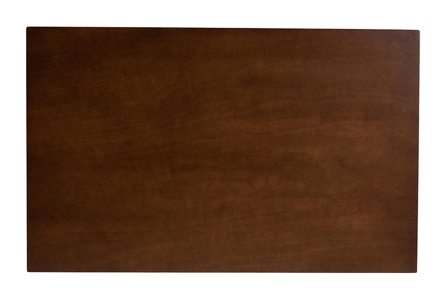 baxton studio britte mid century modern transitional walnut brown finished rectangular wood dining table | Modish Furniture Store-3