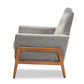 Baxton Studio Perris Mid-Century Modern Grey Velvet Wood Lounge Chair | Lounge Chairs | Modishstore - 7