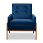 Baxton Studio Perris Mid-Century Modern Grey Velvet Wood Lounge Chair | Lounge Chairs | Modishstore - 16