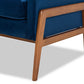 Baxton Studio Perris Mid-Century Modern Grey Velvet Wood Lounge Chair | Lounge Chairs | Modishstore - 12