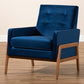 Baxton Studio Perris Mid-Century Modern Grey Velvet Wood Lounge Chair | Lounge Chairs | Modishstore - 11