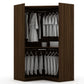 Manhattan Comfort Mulberry Modern Open Corner Closet with 2 Hanging Rods in White | Armoires & Wardrobes | Modishstore-5