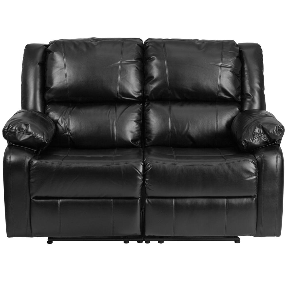 Harmony Series Black Leathersoft Loveseat With Two Built-In Recliners By Flash Furniture | Loveseats | Modishstore - 4