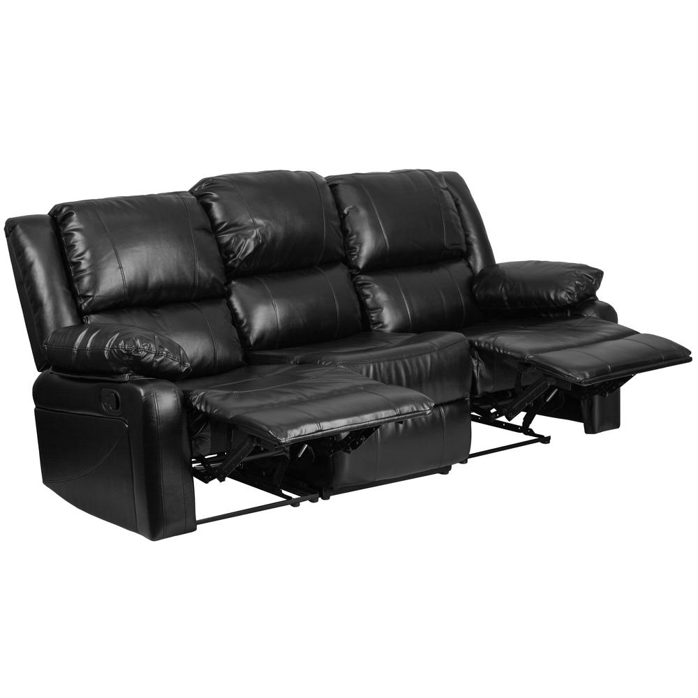 Harmony Series Black Leathersoft Sofa With Two Built-In Recliners By Flash Furniture | Sofas | Modishstore - 2