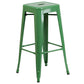 Commercial Grade 30" High Backless Green Metal Indoor-Outdoor Barstool With Square Seat By Flash Furniture | Bar Stools | Modishstore - 2