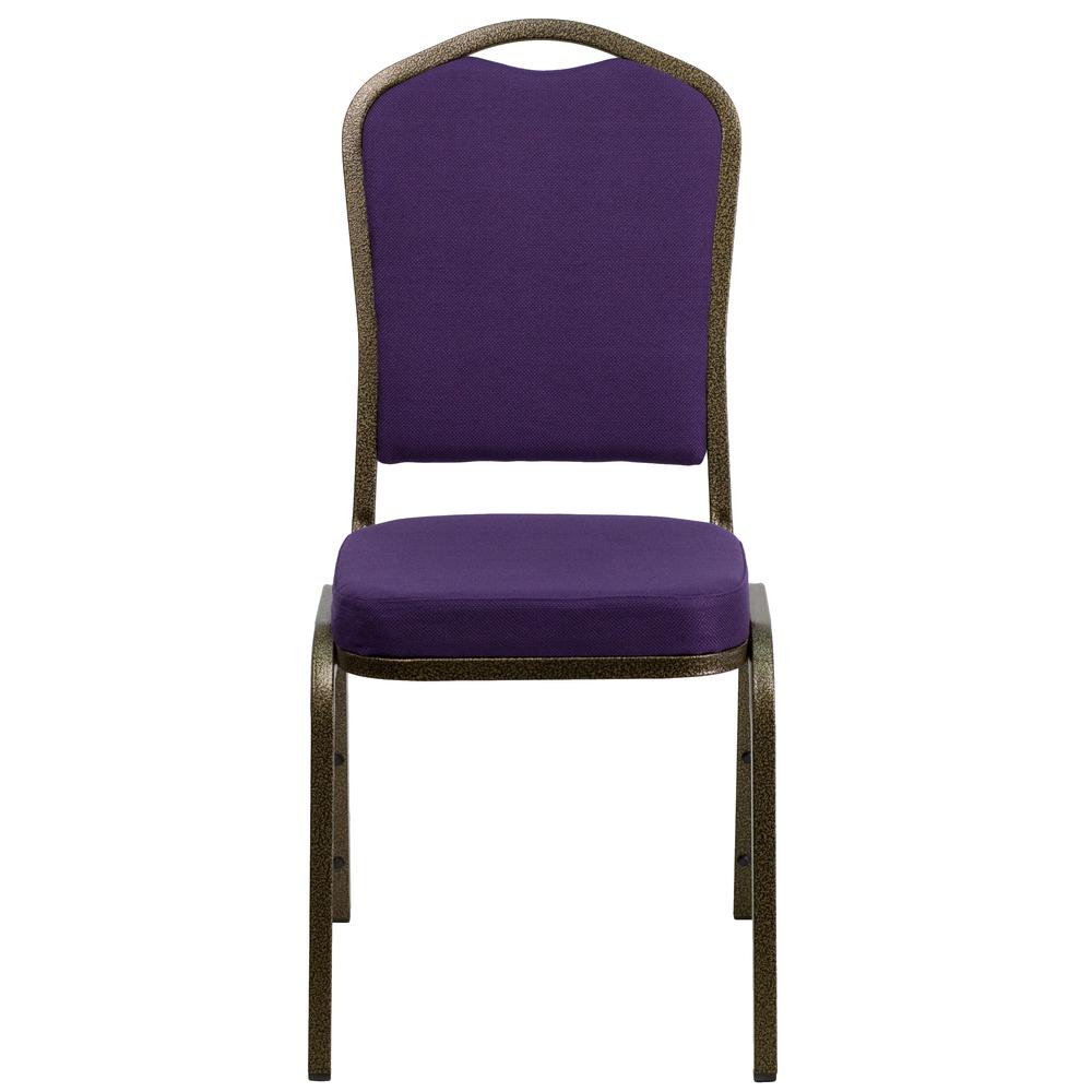 Hercules Series Crown Back Stacking Banquet Chair In Purple Fabric - Gold Vein Frame By Flash Furniture | Side Chairs | Modishstore - 4
