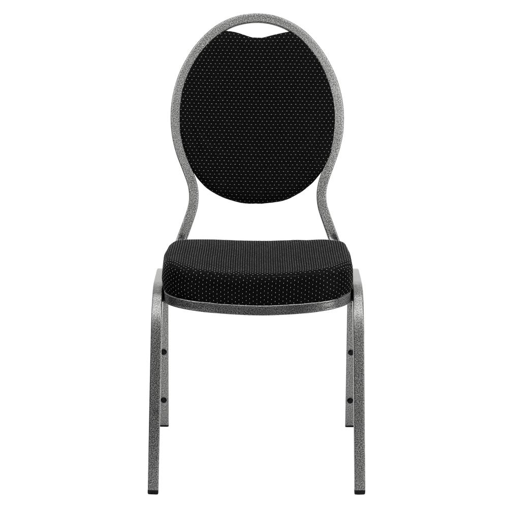 Hercules Series Teardrop Back Stacking Banquet Chair In Black Patterned Fabric - Silver Vein Frame By Flash Furniture | Side Chairs | Modishstore - 4