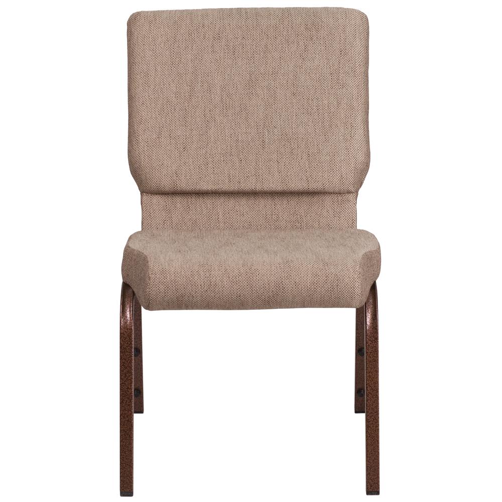 Hercules Series 18.5''W Stacking Church Chair In Beige Fabric - Copper Vein Frame By Flash Furniture | Side Chairs | Modishstore - 4