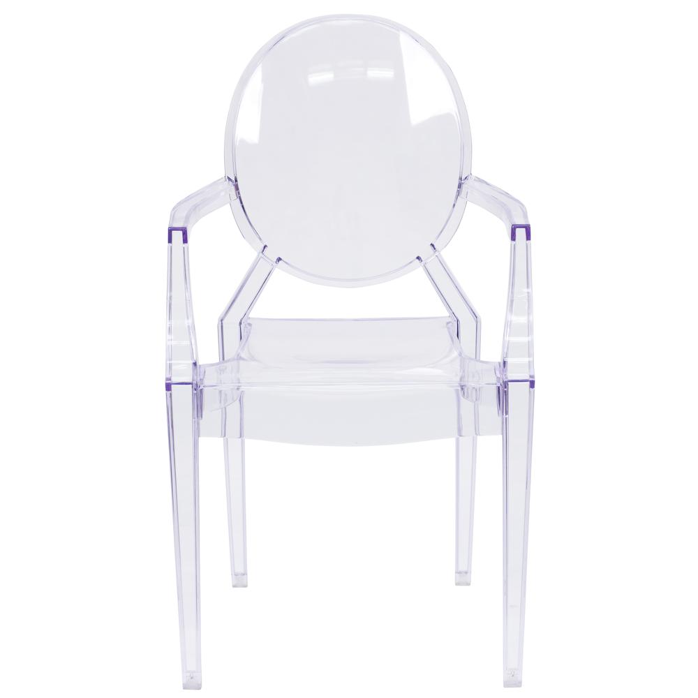 Ghost Chair With Arms In Transparent Crystal By Flash Furniture | Dining Chairs | Modishstore - 4