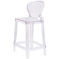 Ghost Counter Stool With Tear Back In Transparent Crystal By Flash Furniture | Bar Stools | Modishstore - 3