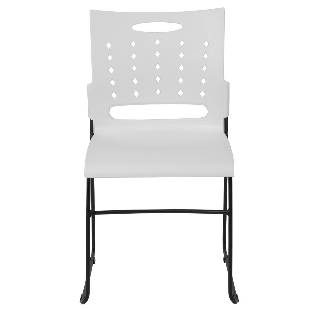 Hercules Series 881 Lb. Capacity White Sled Base Stack Chair With Air-Vent Back By Flash Furniture | Side Chairs | Modishstore - 4