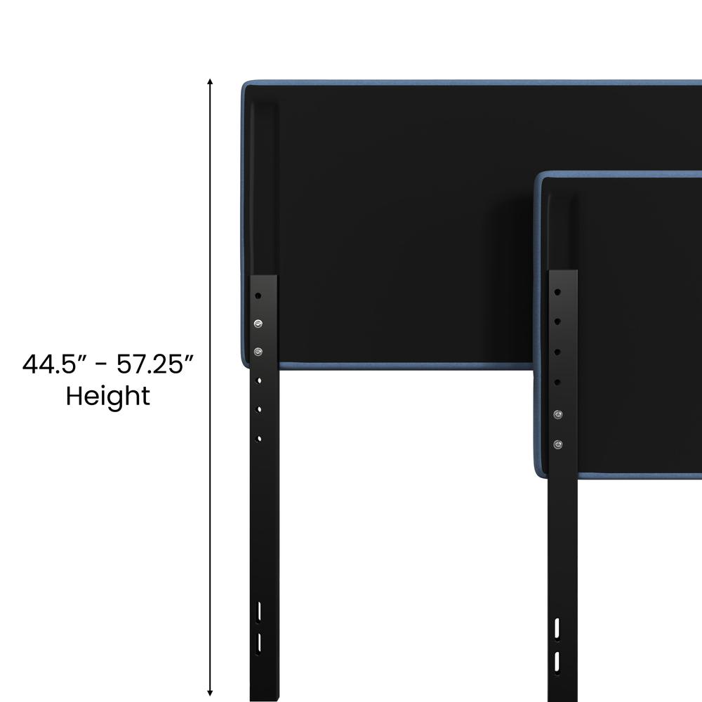 Paxton Full Channel Stitched Fabric Upholstered Headboard, Adjustable Height From 44.5" To 57.25" - Blue By Flash Furniture | Headboards | Modishstore - 4