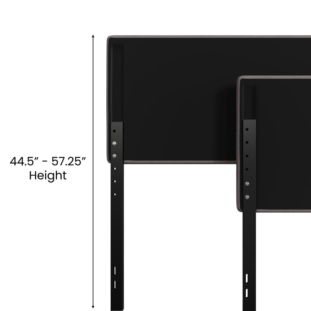 Paxton King Channel Stitched Fabric Upholstered Headboard, Adjustable Height From 44.5" To 57.25" - Gray By Flash Furniture | Headboards | Modishstore - 4