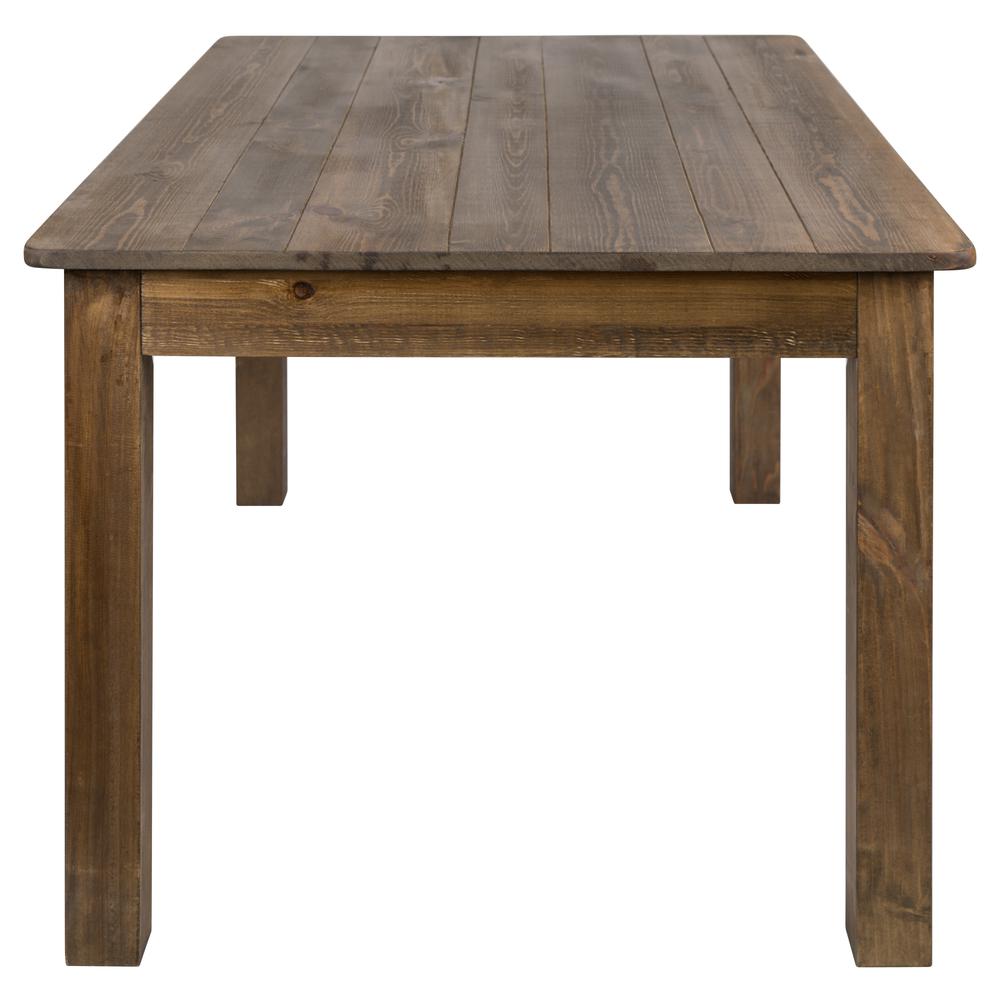 60" X 38" Rectangular Antique Rustic Solid Pine Farm Dining Table By Flash Furniture | Outdoor Tables | Modishstore - 4