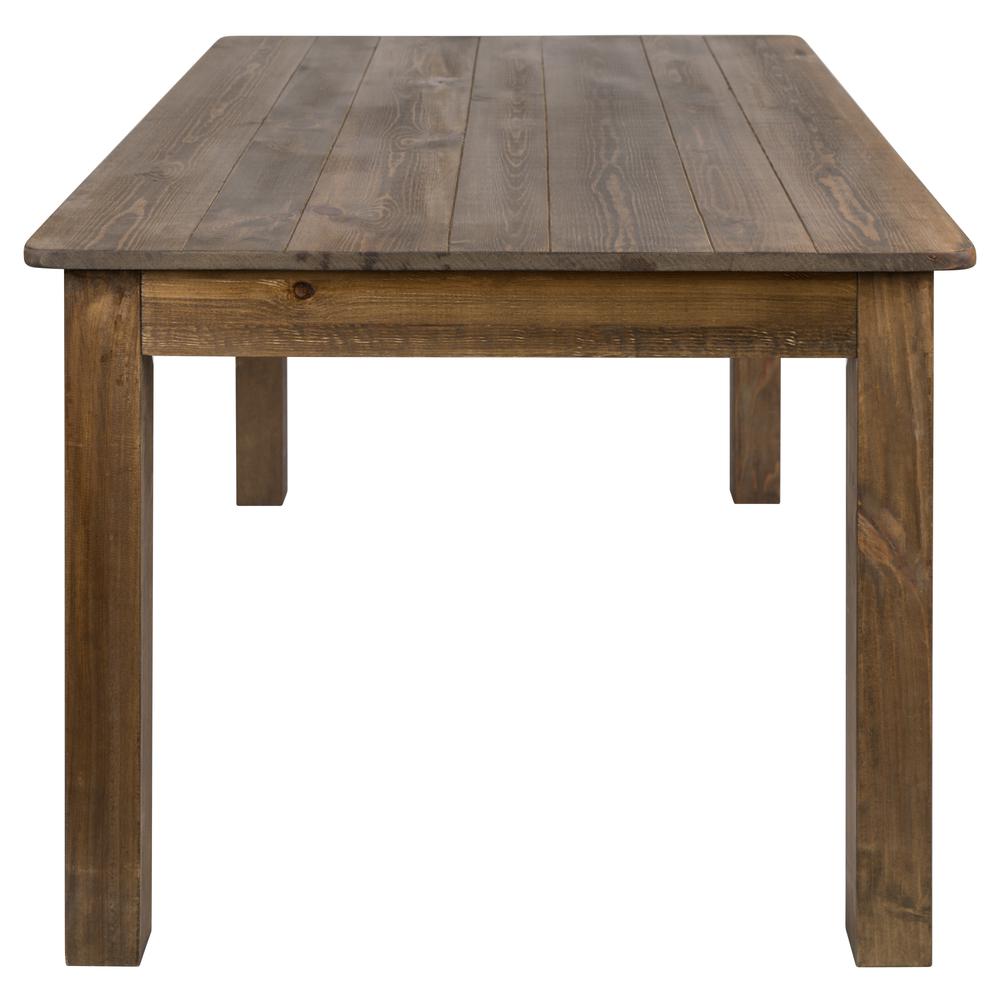 60" X 38" Rectangular Antique Rustic Solid Pine Farm Dining Table By Flash Furniture | Side Tables | Modishstore - 4