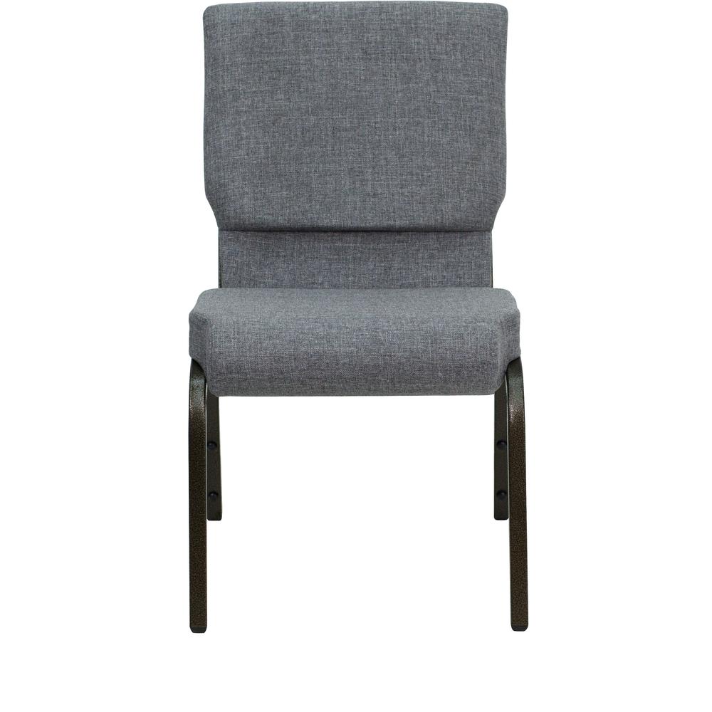Hercules Series 18.5''W Stacking Church Chair In Gray Fabric - Gold Vein Frame By Flash Furniture | Side Chairs | Modishstore - 4