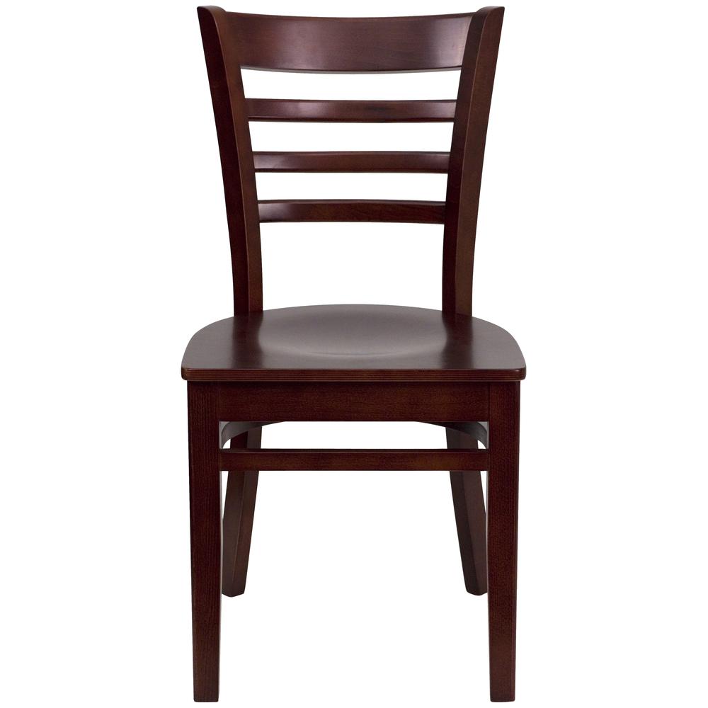 Hercules Series Ladder Back Mahogany Wood Restaurant Chair By Flash Furniture | Dining Chairs | Modishstore - 4