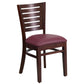 Darby Series Slat Back Walnut Wood Restaurant Chair - Burgundy Vinyl Seat By Flash Furniture | Dining Chairs | Modishstore