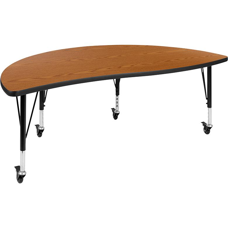 Mobile 76" Oval Wave Collaborative Laminate Activity Table Set With 14" Student Stack Chairs, Grey/Black By Flash Furniture | Dining Sets | Modishstore - 4