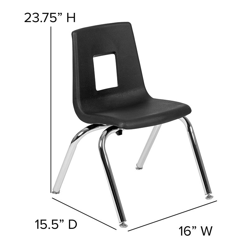 Mobile 86" Oval Wave Collaborative Laminate Activity Table Set With 14" Student Stack Chairs, Grey/Black By Flash Furniture | Dining Sets | Modishstore - 4