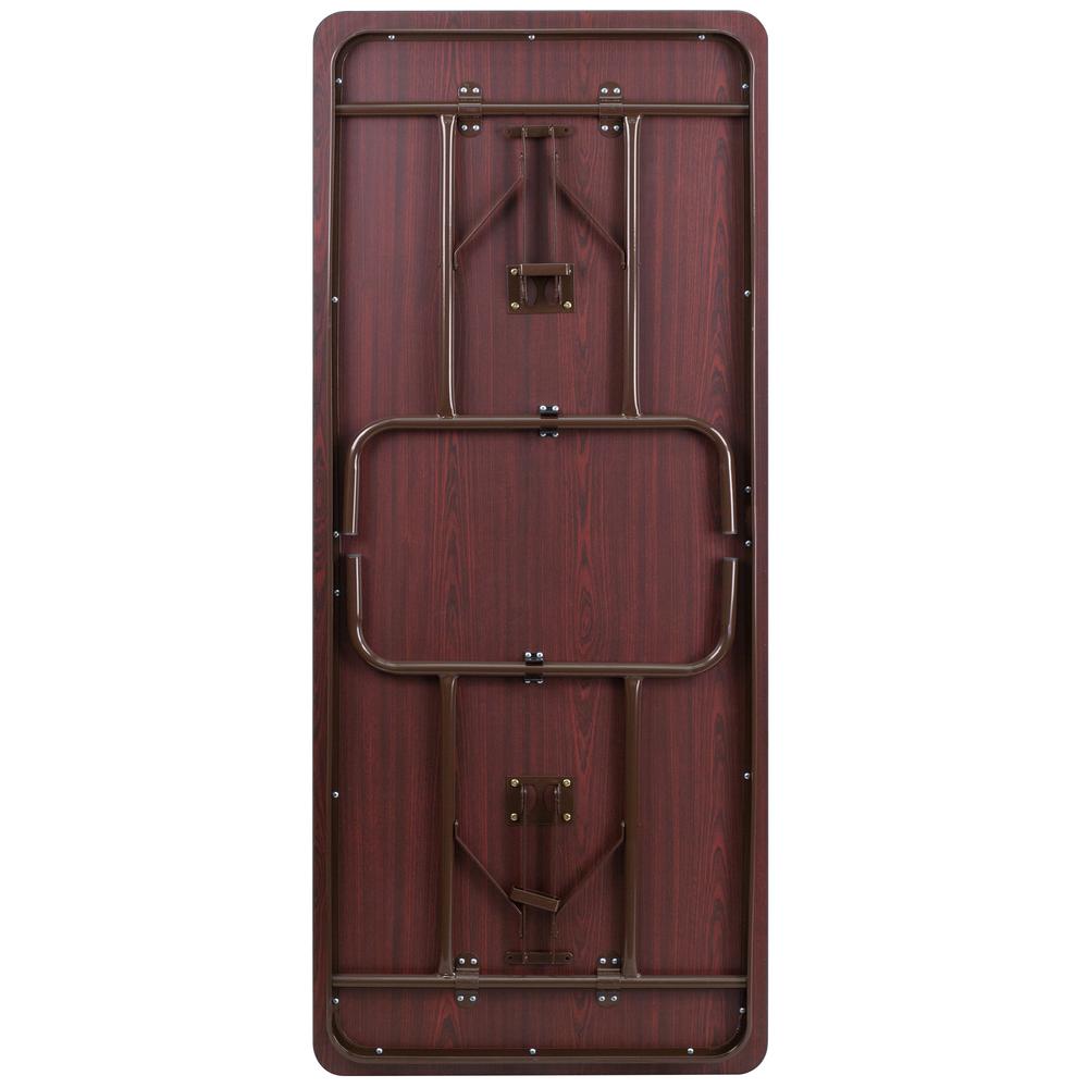 6-Foot High Pressure Mahogany Laminate Folding Banquet Table By Flash Furniture | Side Tables | Modishstore - 3