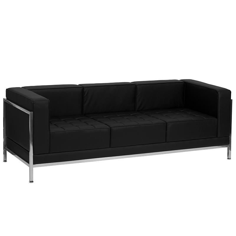 Hercules Imagination Series Black Leathersoft Sofa & Chair Set By Flash Furniture | Sofa Set | Modishstore - 4