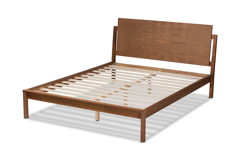 Baxton Studio Giuseppe Modern and Contemporary Walnut Brown Finished King Size Platform Bed | Beds | Modishstore - 5