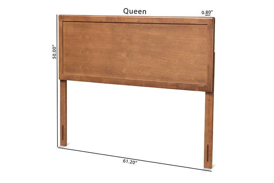 Baxton Studio Alan Modern and Contemporary Transitional Ash Walnut Finished Wood Queen Size Headboard | Headboards | Modishstore - 5