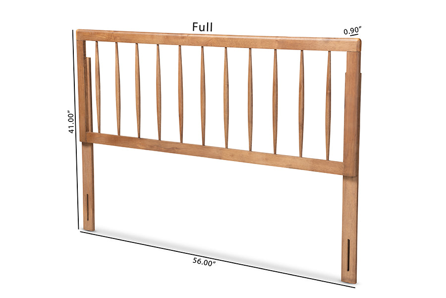 Baxton Studio Valin Modern and Contemporary Ash Walnut Finished Wood Full Size Headboard | Headboards | Modishstore - 5