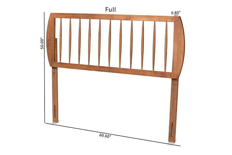 Baxton Studio Norman Modern and Contemporary Transitional Ash Walnut Finished Wood Full Size Headboard | Headboards | Modishstore - 5