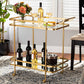 Baxton Studio Destin Modern and Contemporary Glam Brushed Gold Finished Metal and Mirrored Glass 2-Tier Mobile Wine Bar Cart | Bar Carts | Modishstore - 2