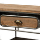 Baxton Studio Grant Vintage Rustic Industrial Oak Brown Finished Wood and Black Finished Metal 2-Drawer Kitchen Cart | Bar Carts | Modishstore - 3