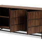 baxton studio neil modern and contemporary walnut brown finished wood and black finished metal 3 door dining room sideboard buffet | Modish Furniture Store-3