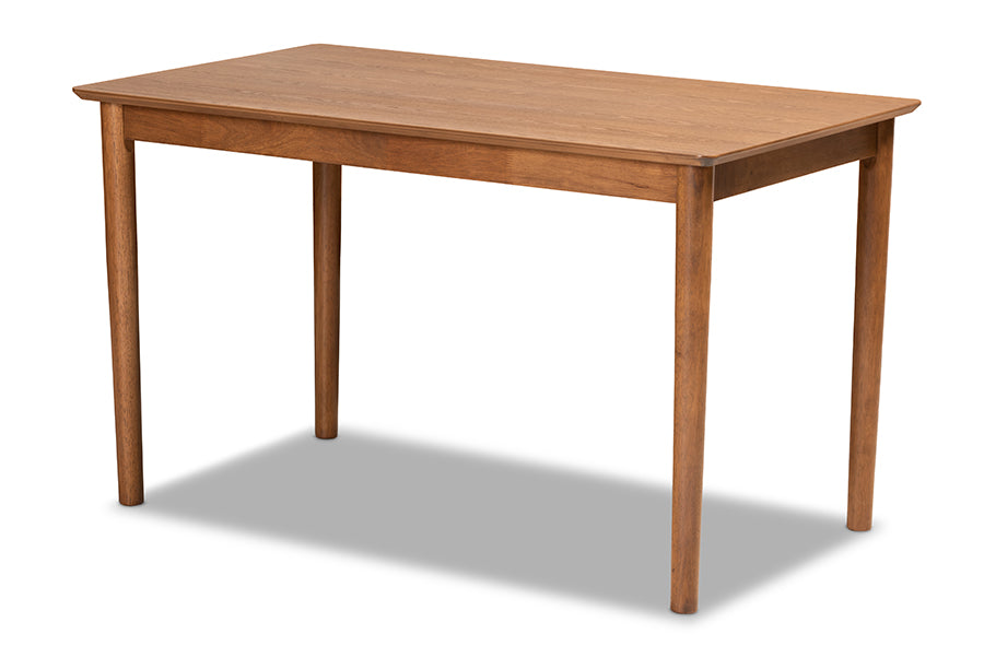 Baxton Studio Sanford Mid-Century Modern Grey Fabric Upholstered and Walnut Brown Finished Wood 4-Piece Dining Nook Set | Dining Sets | Modishstore - 10