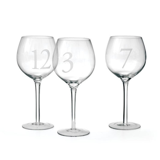 Set Of Twelve Numerology Wine Glasses by GO Home