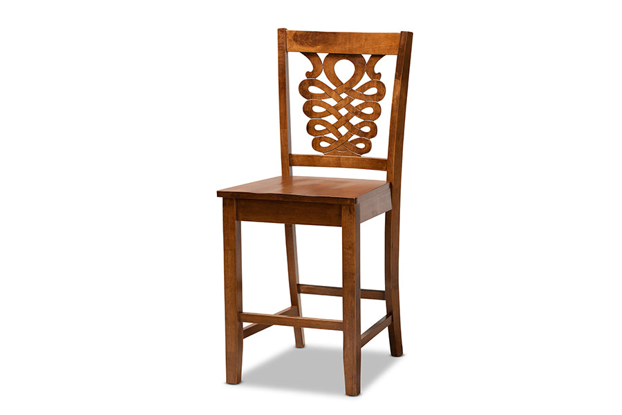 baxton studio gervais modern and contemporary transitional walnut brown finished wood 5 piece pub set | Modish Furniture Store-3