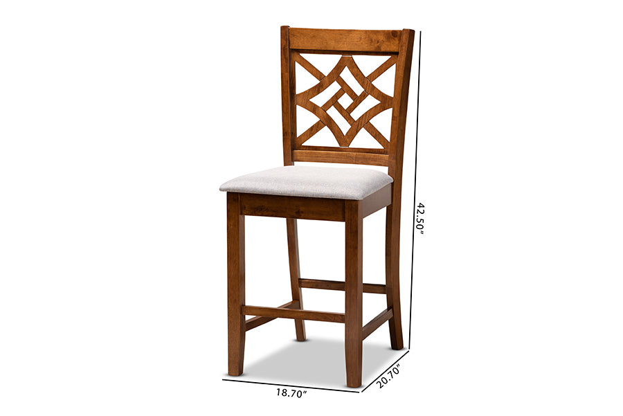 Baxton Studio Nicolette Modern Dark Brown Finished Wood 2-Piece Counter Stool Set | Counter Stools | Modishstore - 14