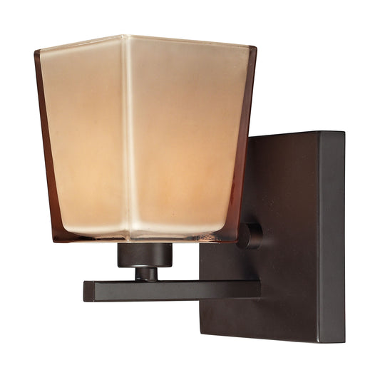 Serenity 1-Light Vanity Lamp in Oiled Bronze with Amber Glass ELK Lighting | Vanity Light | Modishstore