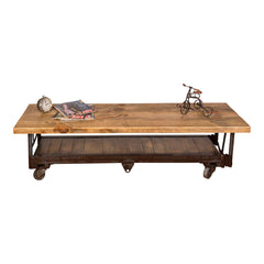 Napa East Industrial Coffee Table with Plank Shelf