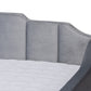 Baxton Studio Lennon Modern and Contemporary Grey Velvet Fabric Upholstered Full Size Daybed with Trundle | Daybeds | Modishstore - 5