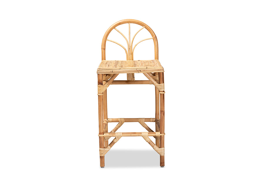 baxton studio seville modern and contemporary natural finished rattan counter stool | Modish Furniture Store-3