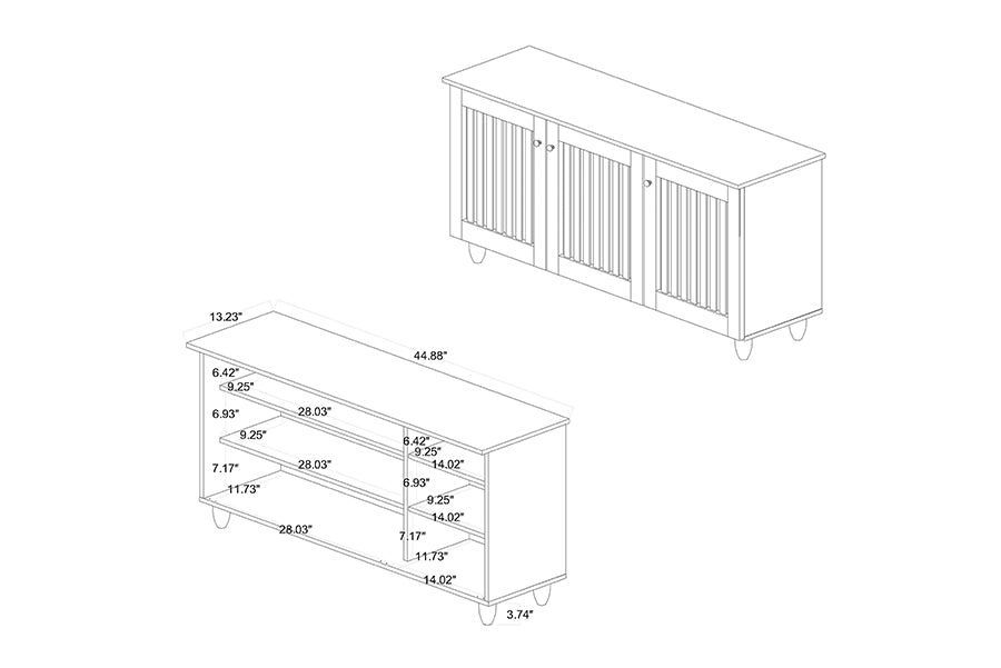 Baxton Studio Fernanda Modern and Contemporary Oak Brown Finished Wood 3-Door Shoe Cabinet | Cabinets | Modishstore - 10