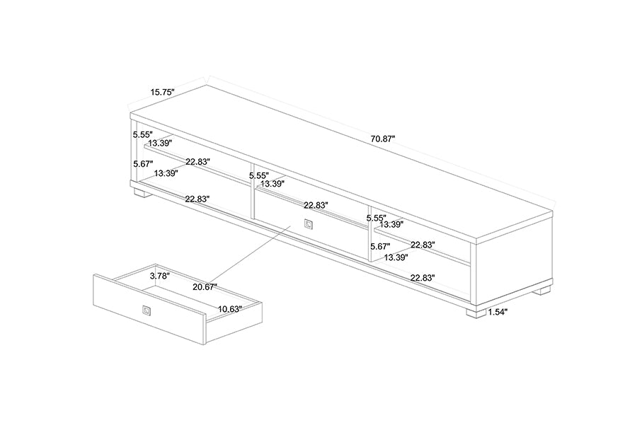 Baxton Studio Beasley Modern and Contemporary Oak Brown Finished Wood 1-Drawer TV Stand | TV Stands | Modishstore - 9