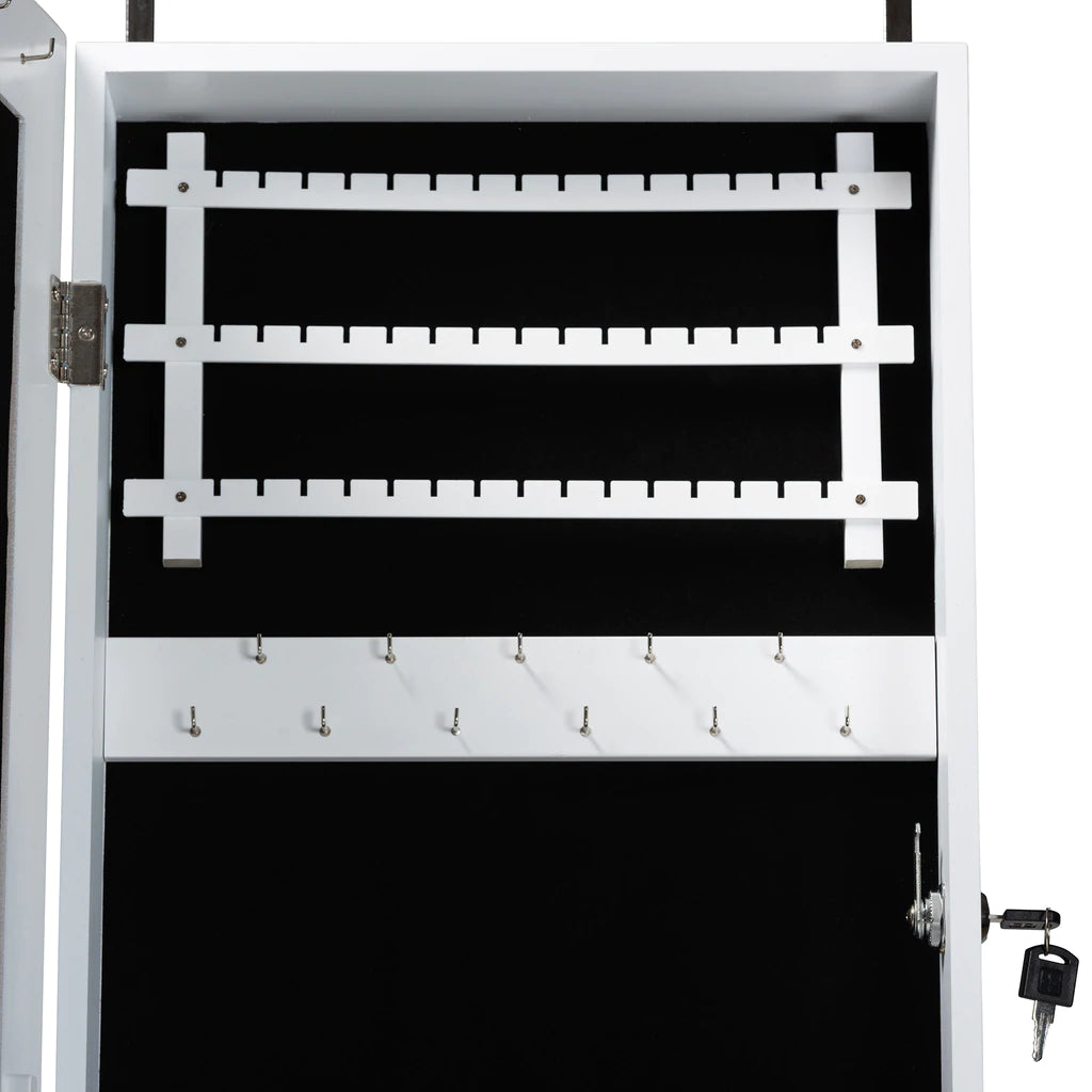 Baxton Studio Richelle Modern And Contemporary Black Finished Wood Hanging Jewelry Armoire With Mirror | Armoires & Wardrobes | Modishstore - 12