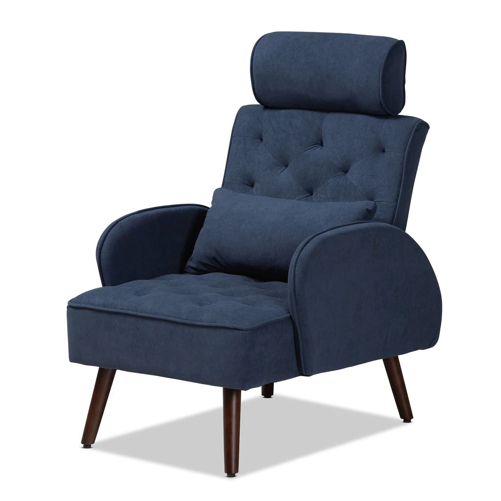 Baxton Studio Haldis Wood 2-Piece Recliner Chair And Ottoman Set | Chairs & Recliners | Modishstore - 12