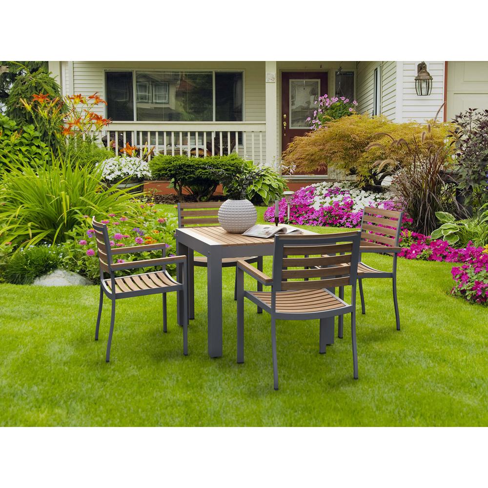 Seville 5-Pieces Square Dining Set By Anderson Teak | Outdoor Dining Sets | Modishstore